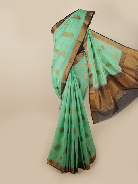 Pothys Green & Gold-Toned Ethnic Motifs Zari Jute Silk Saree
Pothys Green & Gold-Toned Ethnic Motifs Zari Jute Silk Saree