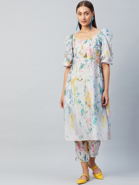Athena by Shally Singh Women Multicoloured Tie & Dye Printed Pure Silk Kurta with Trousers, Multi
Athena by Shally Singh Women Multicoloured Tie & Dye Printed Pure Silk Kurta with Trousers, Multi