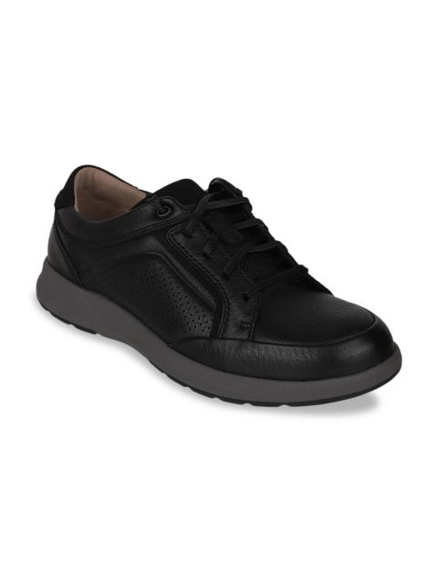 Clarks Men Black Leather Sneakers