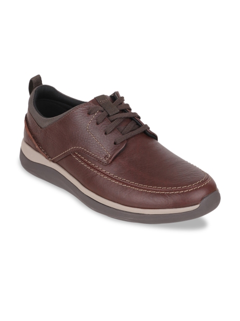 Clarks Men Brown Leather Derbys