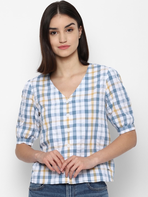 Allen Solly Woman Women White & Blue Gingham Checked Opaque Pure Cotton Casual Shirt
Allen Solly Woman Women White & Blue Gingham Checked Opaque Pure Cotton Casual Shirt