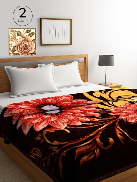 KLOTTHE Set Of 2 Multicoloured Floral Wool 800 GSM Heavy Winter Double Bed Blanket, Multi
KLOTTHE Set Of 2 Multicoloured Floral Wool 800 GSM Heavy Winter Double Bed Blanket, Multi