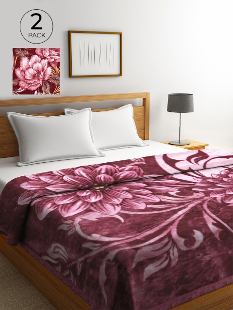 KLOTTHE Purple & Brown Set Of 2 Floral Wool Heavy Winter 800 GSM Double Bed Blanket
KLOTTHE Purple & Brown Set Of 2 Floral Wool Heavy Winter 800 GSM Double Bed Blanket
