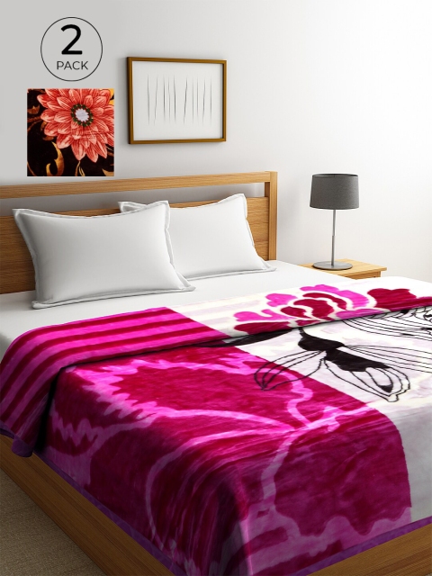KLOTTHE Multicoloured Set of 2 Floral Printed Heavy Winter 800 GSM Double Bed Blanket, Multi
KLOTTHE Multicoloured Set of 2 Floral Printed Heavy Winter 800 GSM Double Bed Blanket, Multi