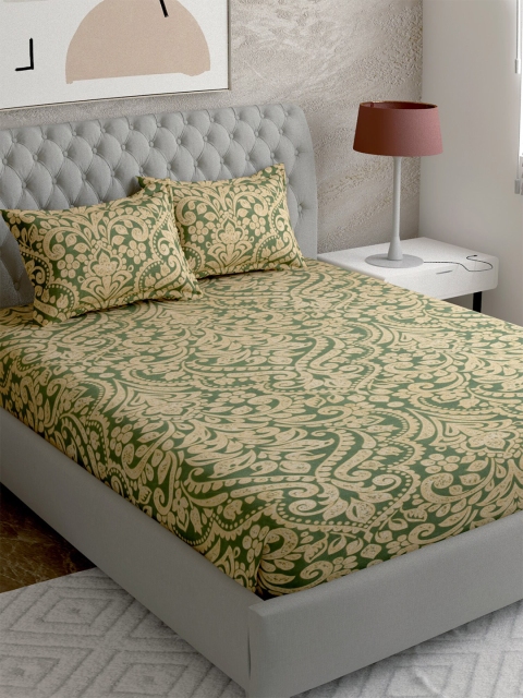 EverHOME Green & Beige Ethnic Motifs 210 TC Cotton Queen Bedsheet with 2 Pillow Covers
EverHOME Green & Beige Ethnic Motifs 210 TC Cotton Queen Bedsheet with 2 Pillow Covers