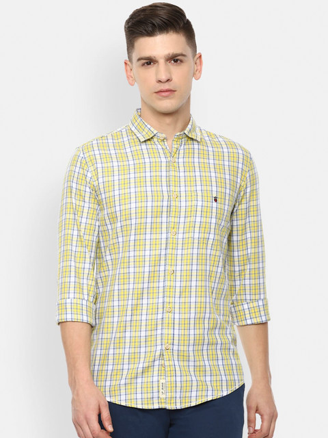 Louis Philippe Jeans Men Yellow Slim Fit Opaque Checked Casual Shirt 
Louis Philippe Jeans Men Yellow Slim Fit Opaque Checked Casual Shirt
