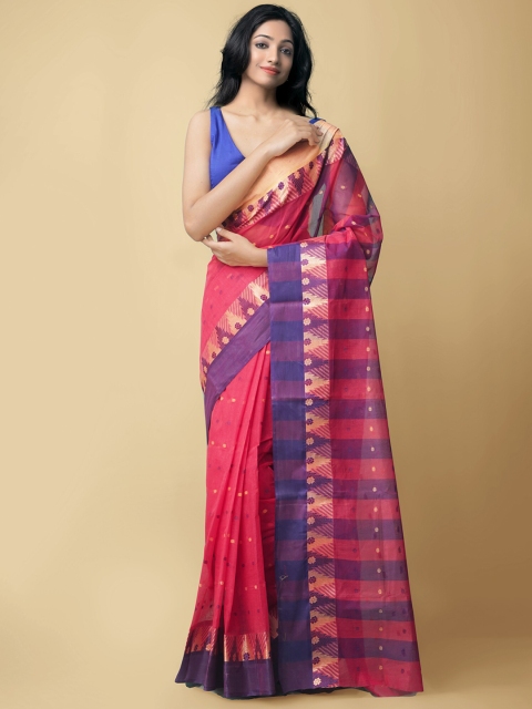 Unnati Silks Women Red & Blue Pure Handloom Bengal Tant Cotton Sustainable Saree
Unnati Silks Women Red & Blue Pure Handloom Bengal Tant Cotton Sustainable Saree