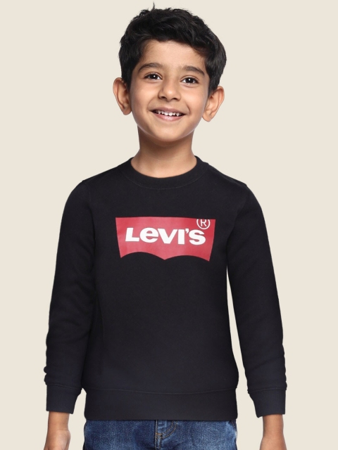 Levis Boys Black Printed Sweatshirt