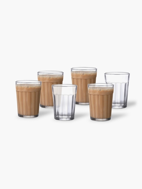 Home Centre Transparent 6-Pieces Solid Tea Glasses Set
