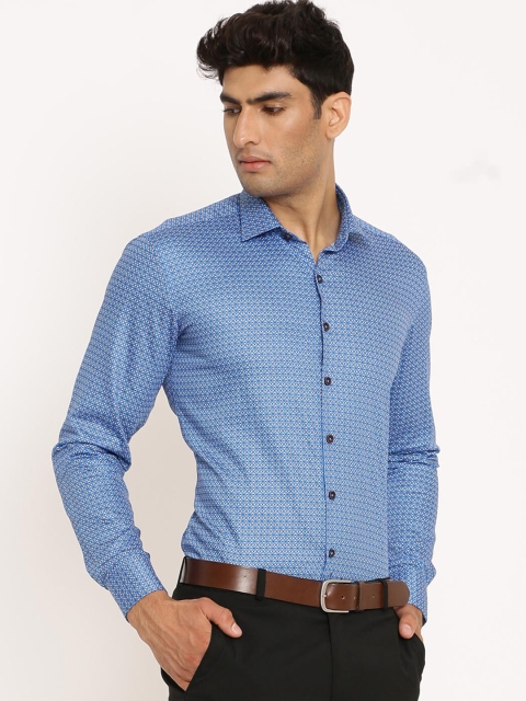 Tistabene Men Blue Opaque Checked Casual Shirt