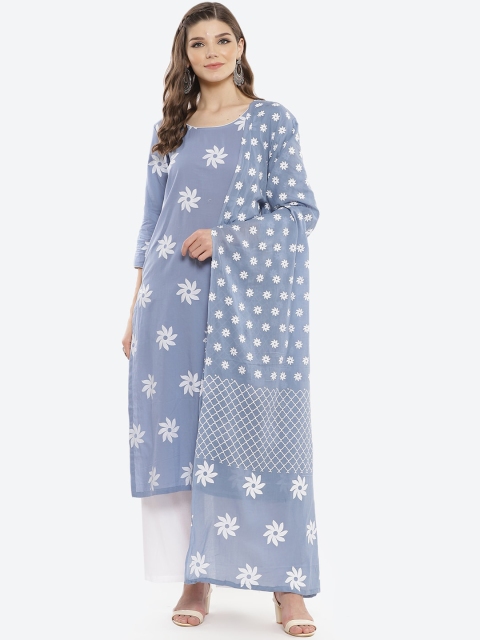 Luni Women Blue & White Floral Printed Pure Cotton Kurta with Palazzos & With Dupatta
Luni Women Blue & White Floral Printed Pure Cotton Kurta with Palazzos & With Dupatta