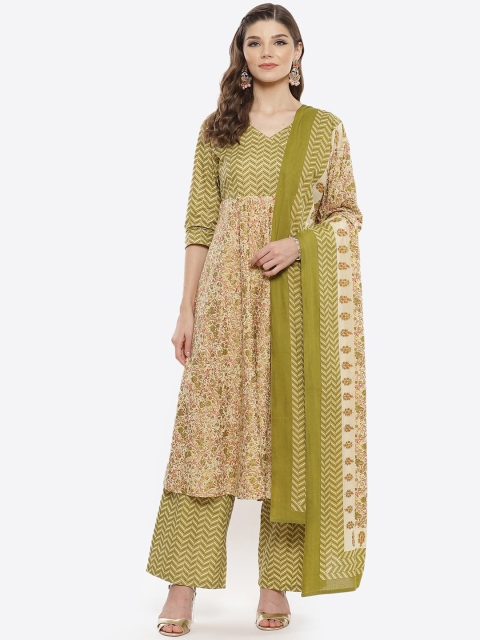 Luni Women Green Ethnic Motifs Printed Panelled Pure Cotton Kurta with Palazzos & With Dupatta
Luni Women Green Ethnic Motifs Printed Panelled Pure Cotton Kurta with Palazzos & With Dupatta