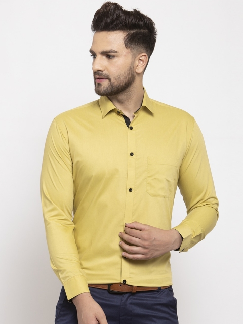 JAINISH Men Lime Green Smart Opaque Formal Shirt