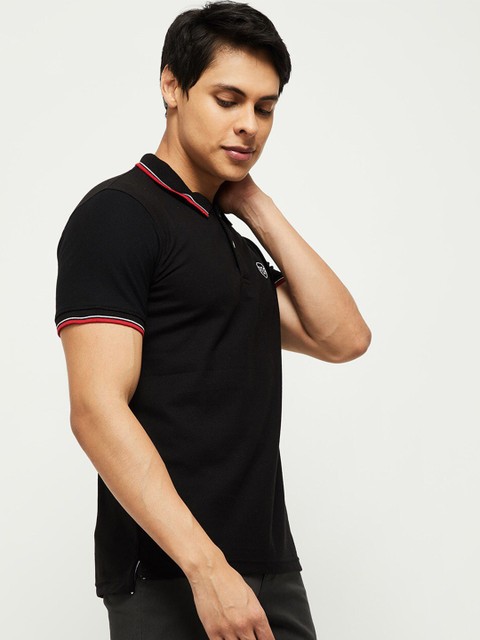 max Men Black Polo Collar T-shirt
max Men Black Polo Collar T-shirt