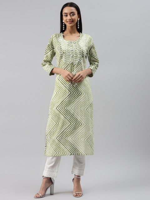 Readiprint Fashions Women Green Leheriya Printed Regular Pure Cotton Kurta with Pyjamas
Readiprint Fashions Women Green Leheriya Printed Regular Pure Cotton Kurta with Pyjamas