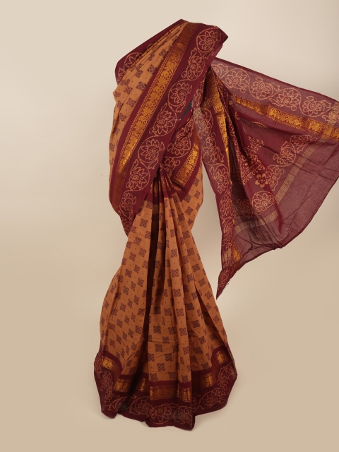 Pothys Orange & Maroon Woven Design Saree