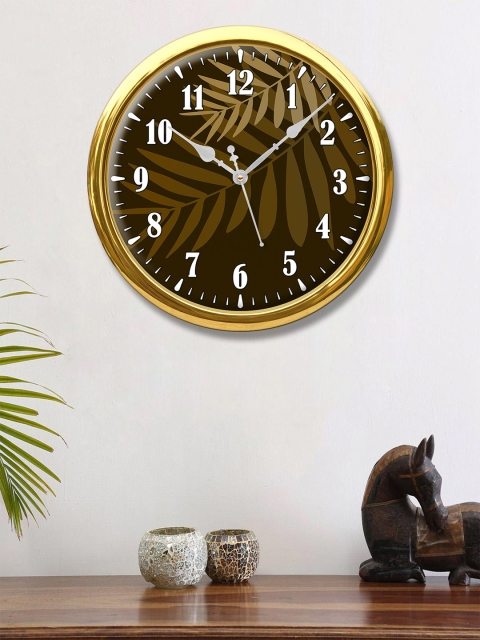 999Store Brown & Green Printed Contemporary Wall Clock