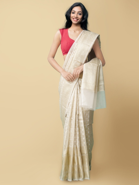 Unnati Silks Women Cream-Coloured & Gold-Coloured Pure Handloom Organza Tissue Sustainable Saree
Unnati Silks Women Cream-Coloured & Gold-Coloured Pure Handloom Organza Tissue Sustainable Saree