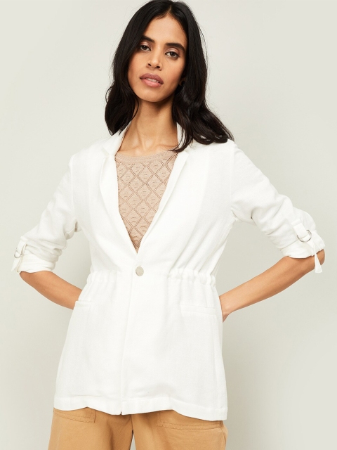 CODE by Lifestyle Women White Button Shrug