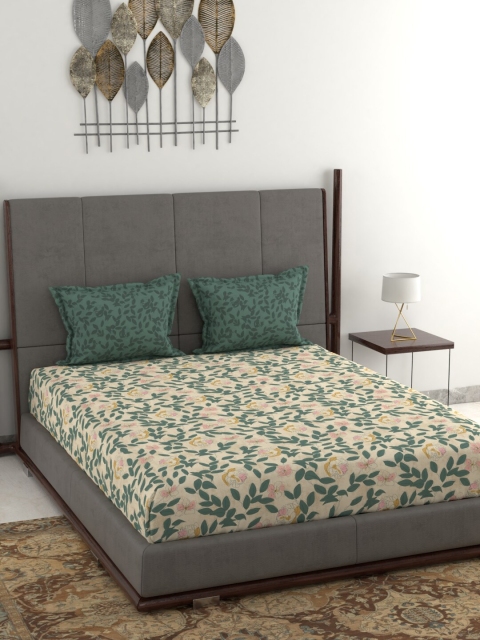 Trident Green Floral 130 TC Pure Cotton Anti Microbial Queen Bedsheet with 2 Pillow Covers
Trident Green Floral 130 TC Pure Cotton Anti Microbial Queen Bedsheet with 2 Pillow Covers