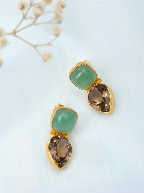 Fabindia Gold-Toned & Green Contemporary Drop Earrings
Fabindia Gold-Toned & Green Contemporary Drop Earrings