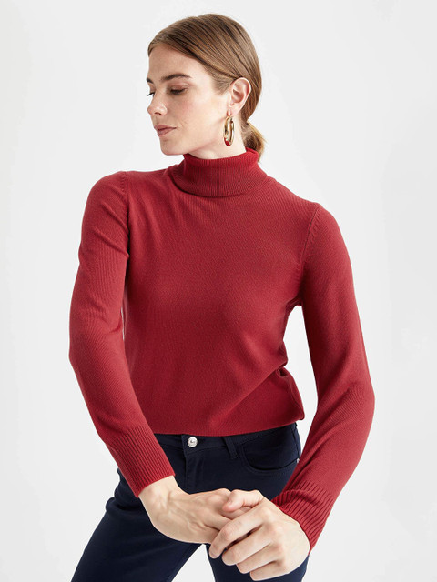 DeFacto Women Red Regular Fit Pure Acrylic Cardigan 
DeFacto Women Red Regular Fit Pure Acrylic Cardigan