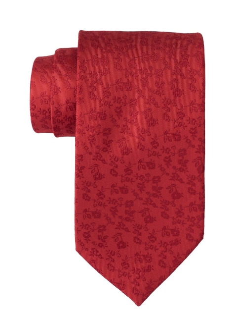 The Tie Hub Men Red Woven Design Broad Tie