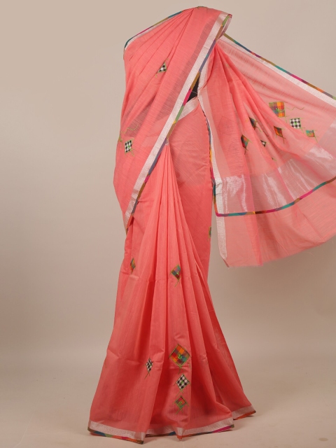 Pothys Pink & Blue PrintedcSaree