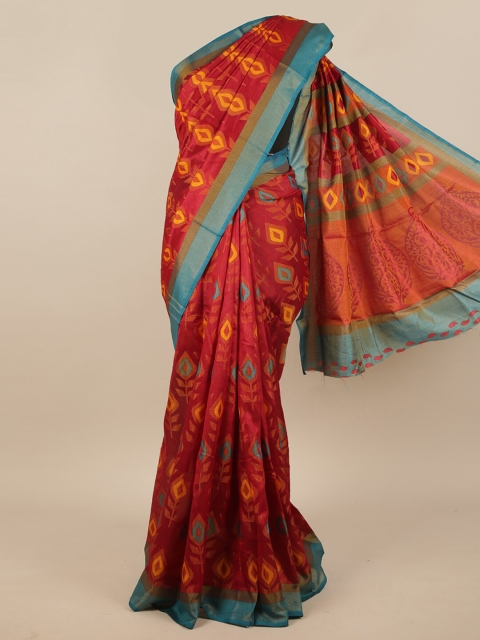 Pothys Maroon & Yellow Saree
