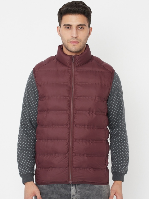 METTLE Men Maroon Padded Jacket