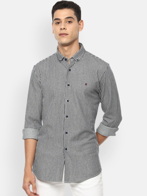 Louis Philippe Jeans Men Grey & Black Striped Slim Fit Pure Cotton Casual Shirt
Louis Philippe Jeans Men Grey & Black Striped Slim Fit Pure Cotton Casual Shirt