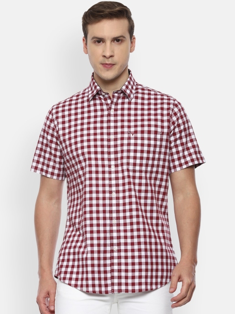 Van Heusen Sport Men Maroon & White Slim Fit Gingham Checks Opaque Checked Casual Shirt
Van Heusen Sport Men Maroon & White Slim Fit Gingham Checks Opaque Checked Casual Shirt
