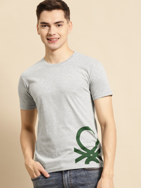 United Colors of Benetton Men Grey Melange & Green Brand Logo Print T-shirt
United Colors of Benetton Men Grey Melange & Green Brand Logo Print T-shirt