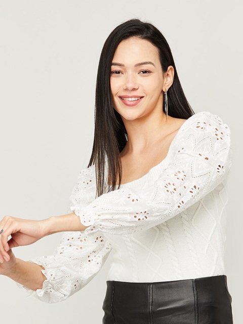 Ginger by Lifestyle White Acrylic Regular Top