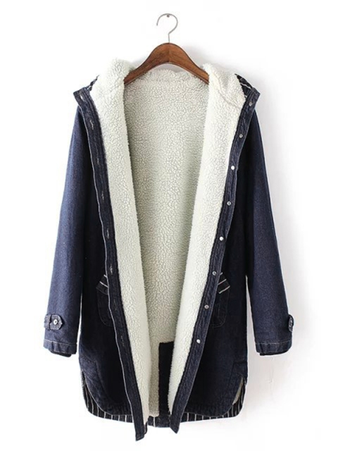 URBANIC Women Navy Blue Cotton Solid Longline Hooded Denim Jacket with Faux Fur Lining
URBANIC Women Navy Blue Cotton Solid Longline Hooded Denim Jacket with Faux Fur Lining