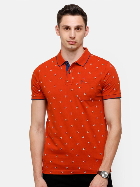Classic Polo Men Orange Printed Polo Collar Slim Fit Pure Cotton T-shirt 
Classic Polo Men Orange Printed Polo Collar Slim Fit Pure Cotton T-shirt