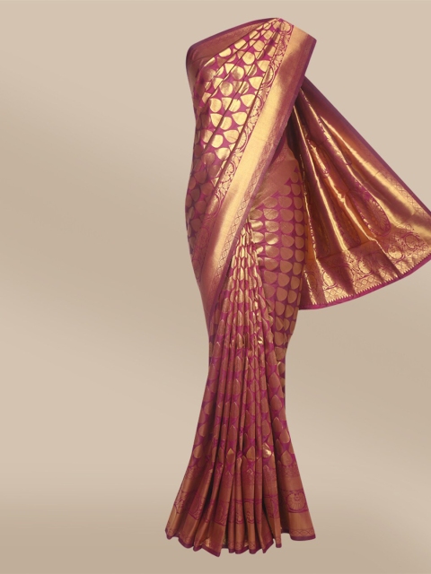 The Chennai Silks Violet & Gold-Toned Floral Art Silk Fusion Banarasi Saree
The Chennai Silks Violet & Gold-Toned Floral Art Silk Fusion Banarasi Saree