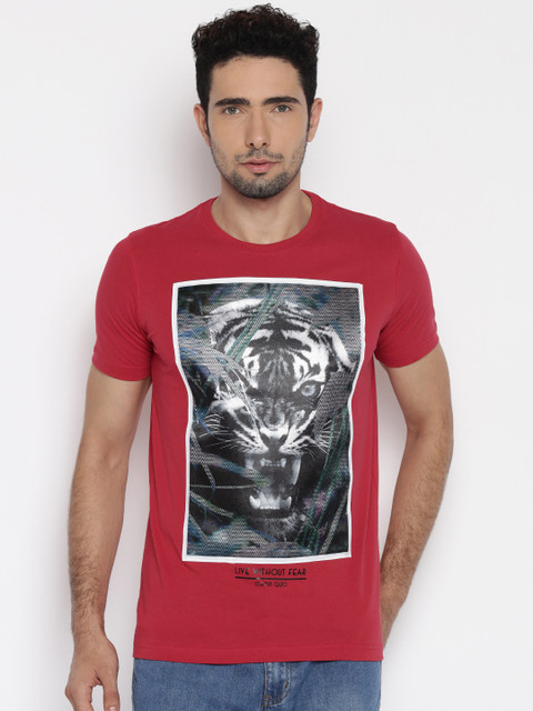 Status Quo Men Red Printed T-shirt 
Status Quo Men Red Printed T-shirt