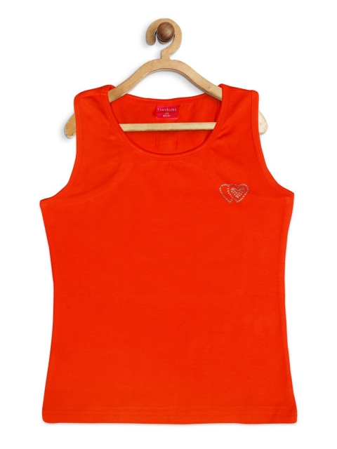 Tiny Girl Red Solid Tank Top