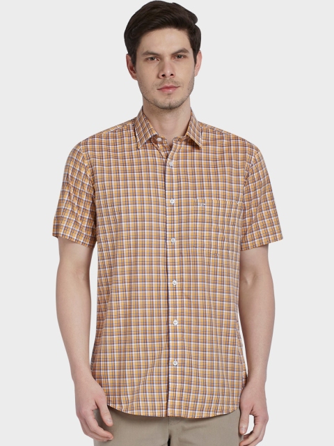 ColorPlus Men Yellow & White Tailored Fit Grid Tattersall Checks Opaque Casual Shirt
ColorPlus Men Yellow & White Tailored Fit Grid Tattersall Checks Opaque Casual Shirt