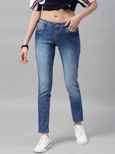 Roadster Women Blue Skinny Fit Mid-Rise Clean Look Jeans