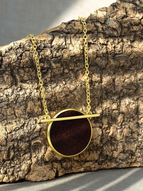 Mikoto by FableStreet 20K Gold-Plated & Brown Brass Recycled Wood Circle & Bar Necklace
Mikoto by FableStreet 20K Gold-Plated & Brown Brass Recycled Wood Circle & Bar Necklace