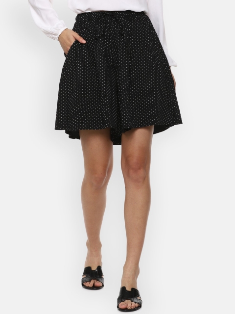 Van Heusen Woman Women Black Floral Printed Regular Shorts