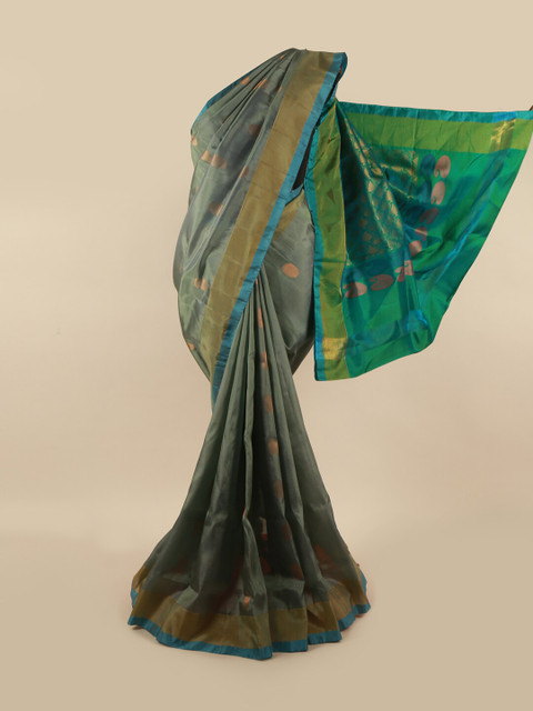Pothys Grey & Green Woven Design Zari Pure Silk Saree 
Pothys Grey & Green Woven Design Zari Pure Silk Saree