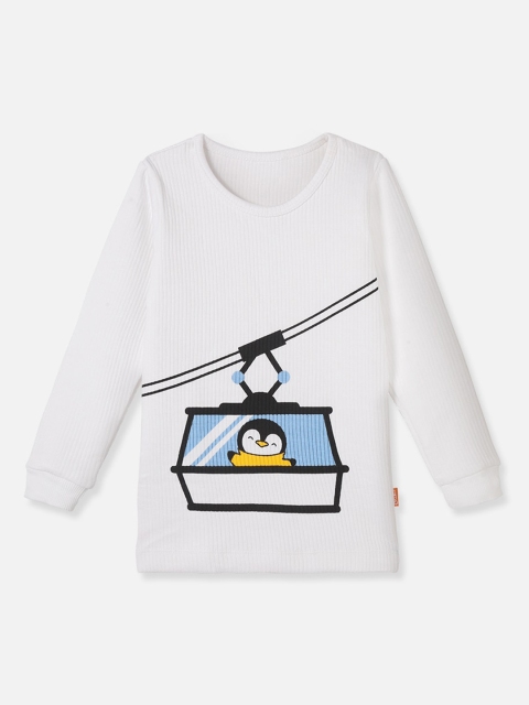 You Got Plan B Unisex Kids White & Blue Printed Thermal Top