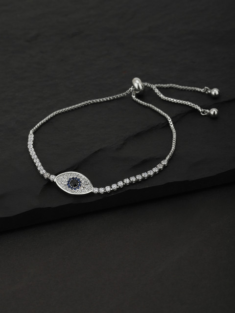 Carlton London Women Silver-Toned Brass Cubic Zirconia Handcrafted Rhodium-Plated Link Bracelet
Carlton London Women Silver-Toned Brass Cubic Zirconia Handcrafted Rhodium-Plated Link Bracelet