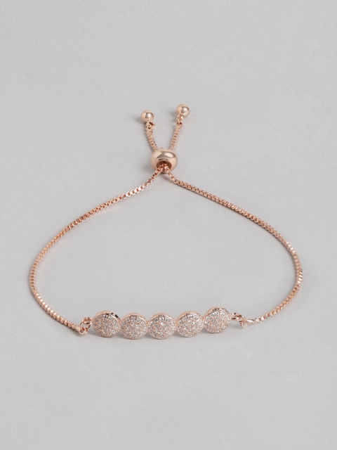 Carlton London Women Rose Gold Brass Cubic Zirconia Handcrafted Rose Gold-Plated Link Bracelet
Carlton London Women Rose Gold Brass Cubic Zirconia Handcrafted Rose Gold-Plated Link Bracelet