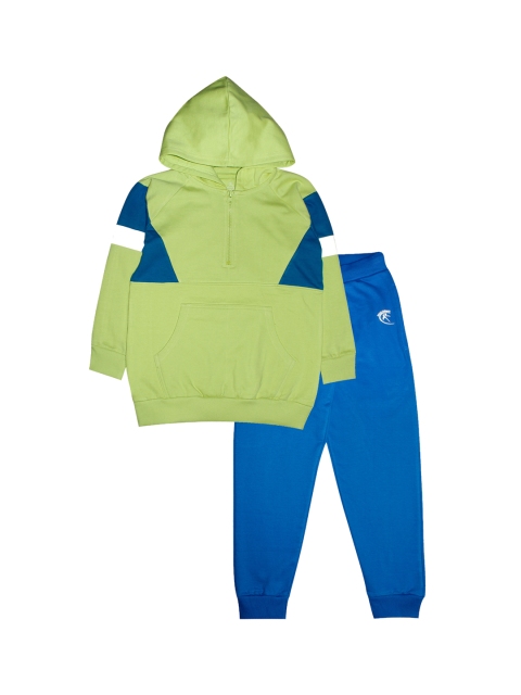 KiddoPanti Kids Yellow & Blue Hooded Tracksuits