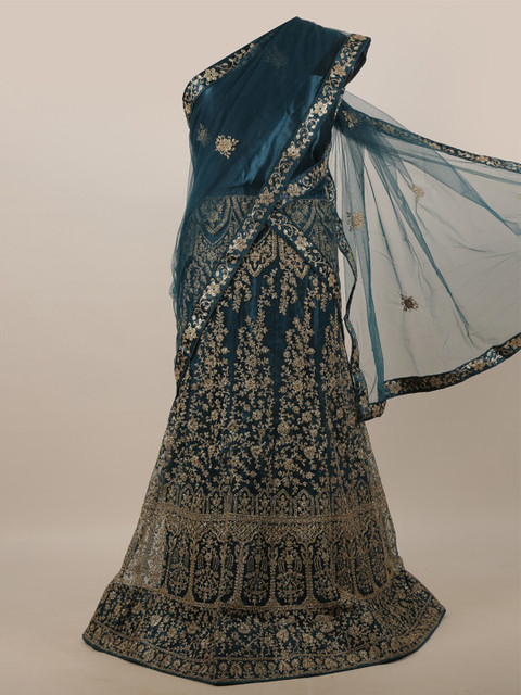 Pothys Navy Blue & Gold-Toned Embroidered Unstitched Lehenga & Blouse With Dupatta
Pothys Navy Blue & Gold-Toned Embroidered Unstitched Lehenga & Blouse With Dupatta