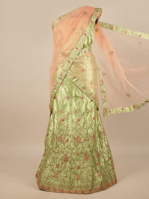 Pothys Peach-Coloured & Gold-Toned Embroidered Unstitched Lehenga & Blouse With Dupatta
Pothys Peach-Coloured & Gold-Toned Embroidered Unstitched Lehenga & Blouse With Dupatta